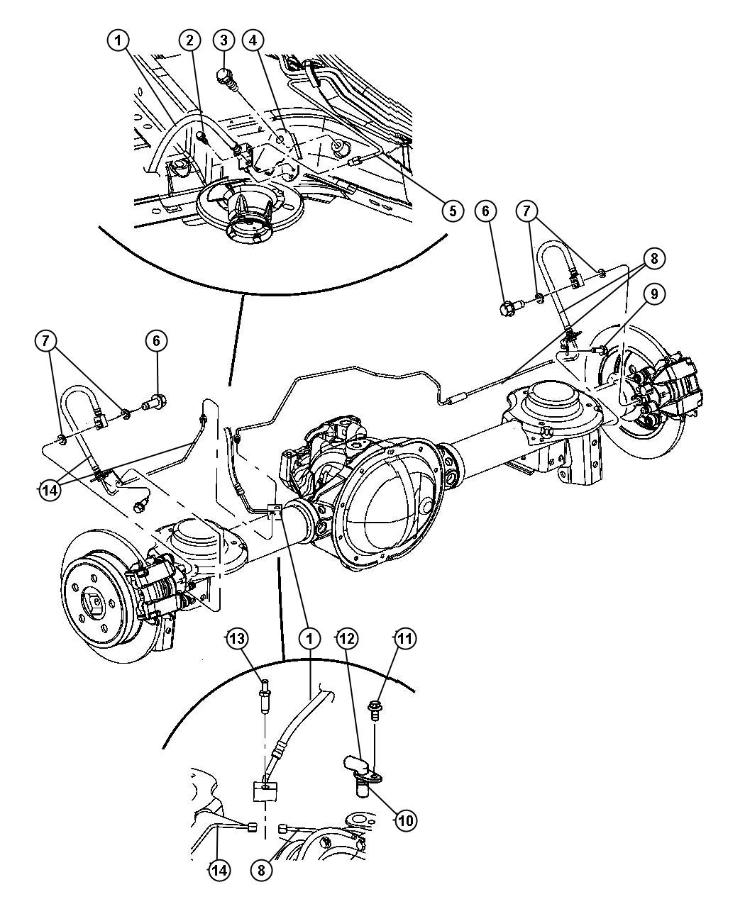 Diagram Brake Lines,Rear. for your 2001 Chrysler 300  M 