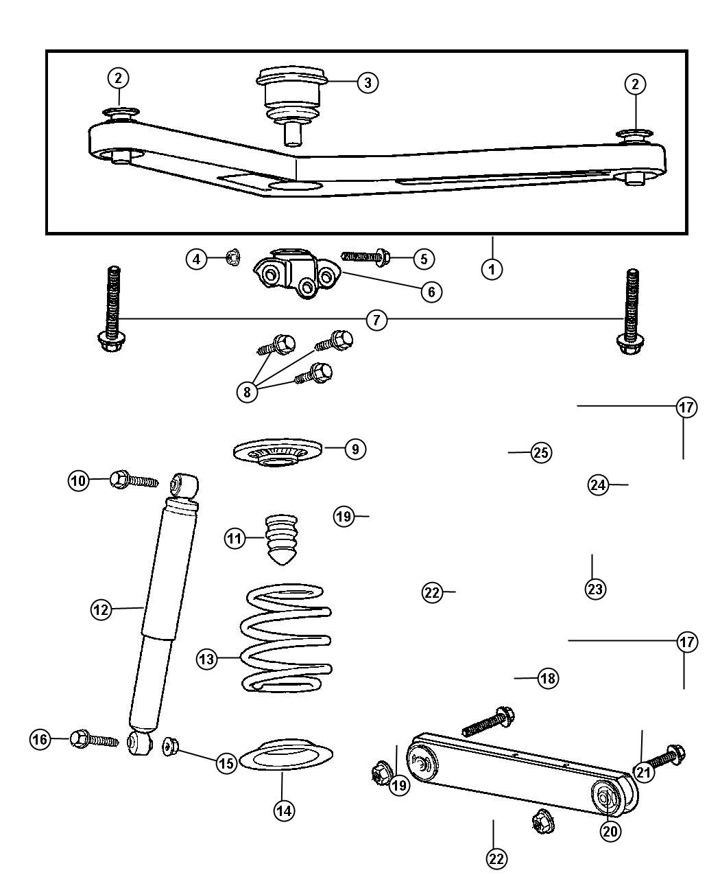 Diagram Suspension,Rear and Shock. for your 2013 Dodge Grand Caravan   