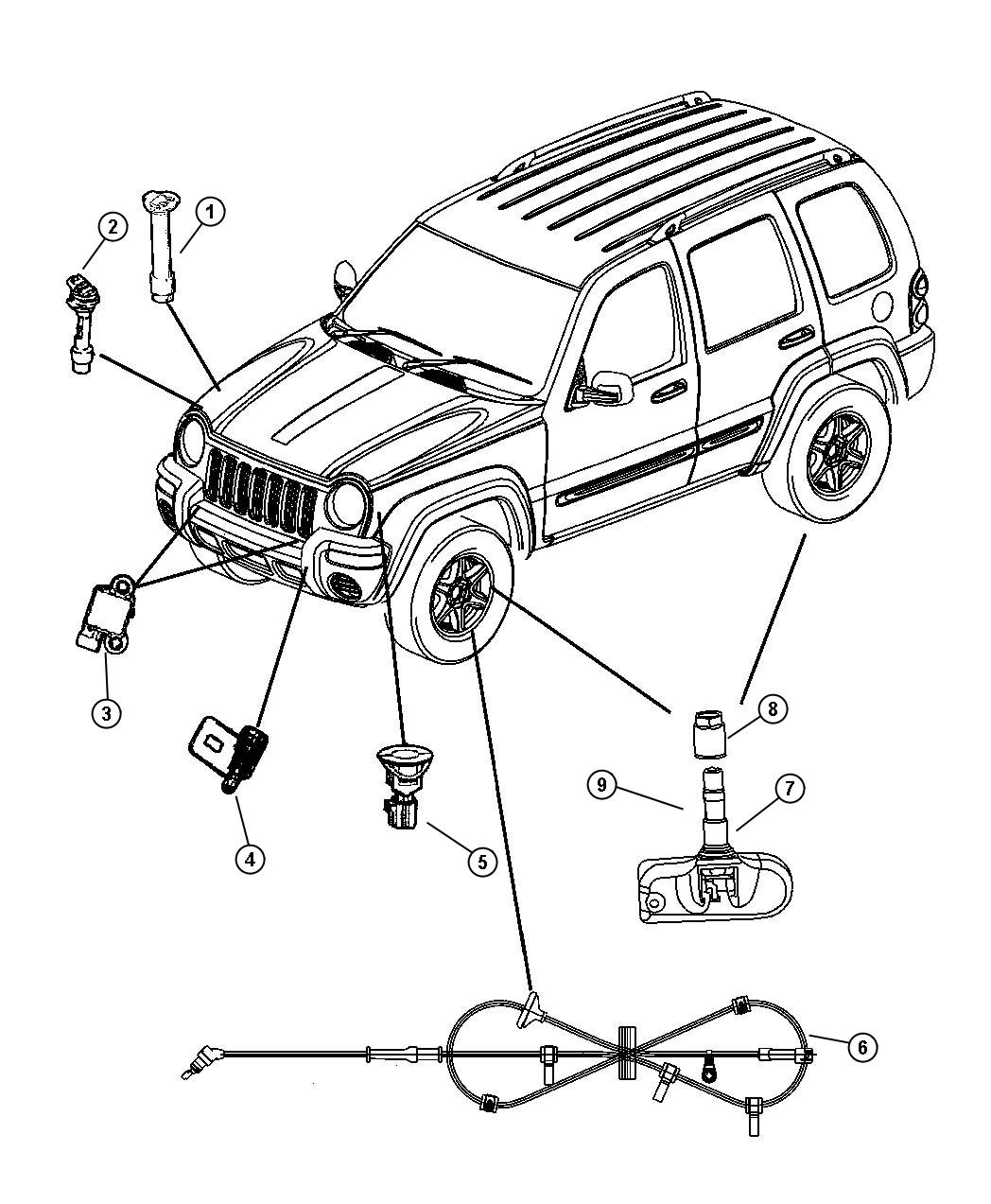 Diagram Sensor (Body). for your Jeep