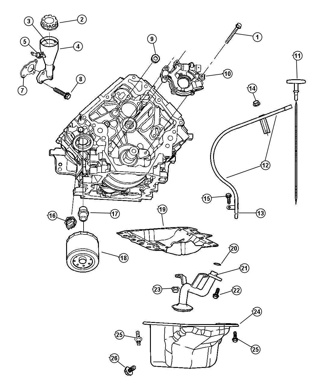 Diagram Engine Oiling, 3.7L [Engine - 3.7L V6]. for your 2001 Chrysler 300  M 