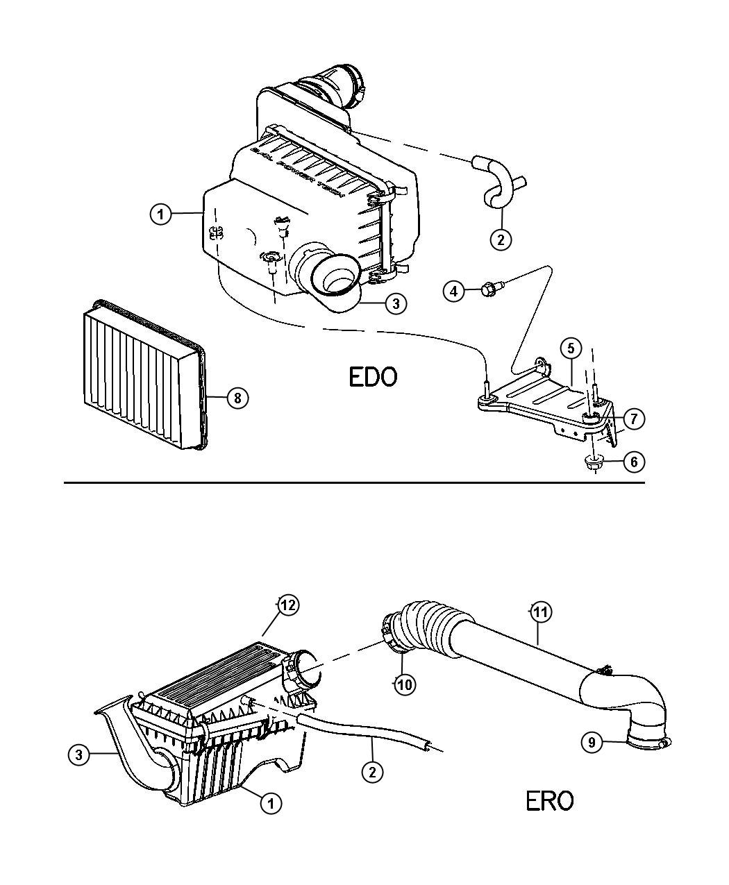 Air Cleaner, 2.4 (ED1), 4.0 (ERH). Diagram