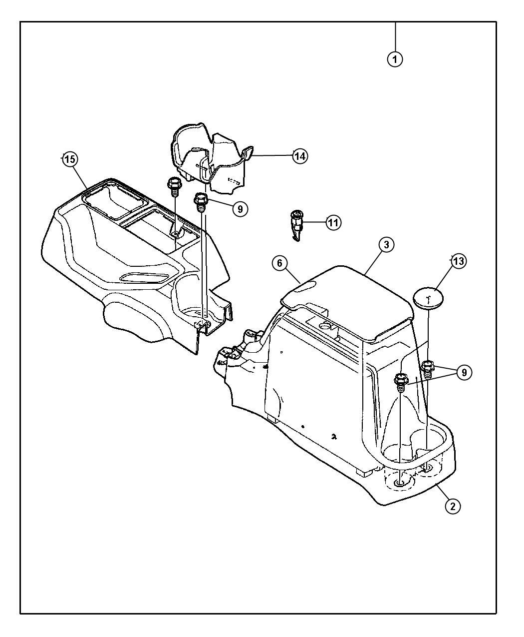 Diagram Console Kit - Floor. for your Jeep Gladiator  