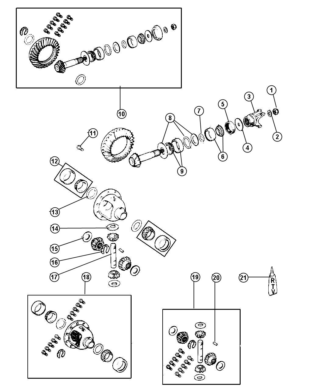 Diagram Differential,Front Axle,Without [Axle - Tru-Lok Frt/Rr]. for your Jeep Wrangler  