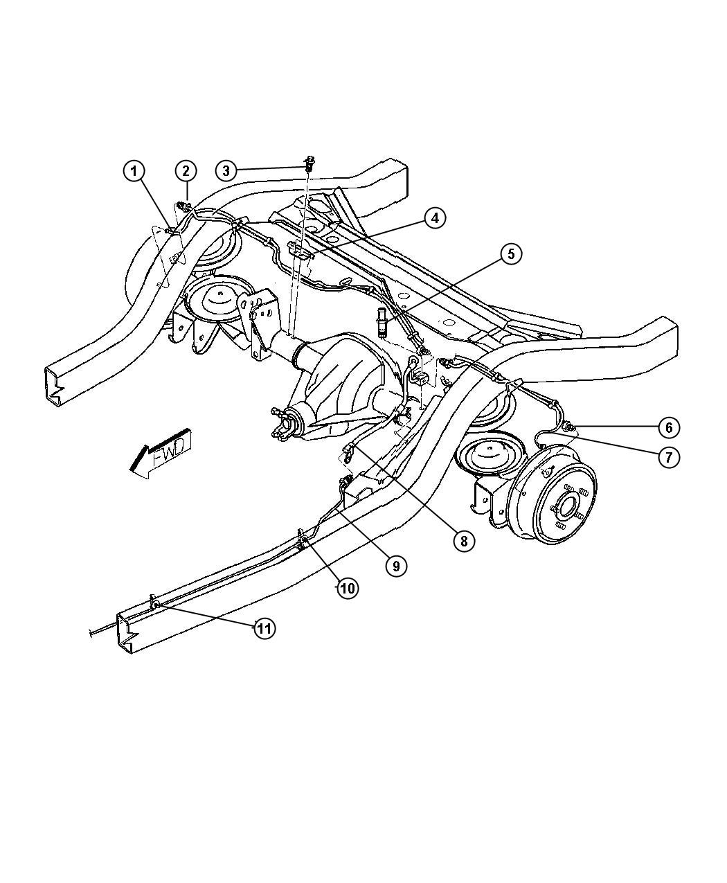 Diagram Brake Lines and Hoses,Rear,With ABS. for your Jeep Liberty  