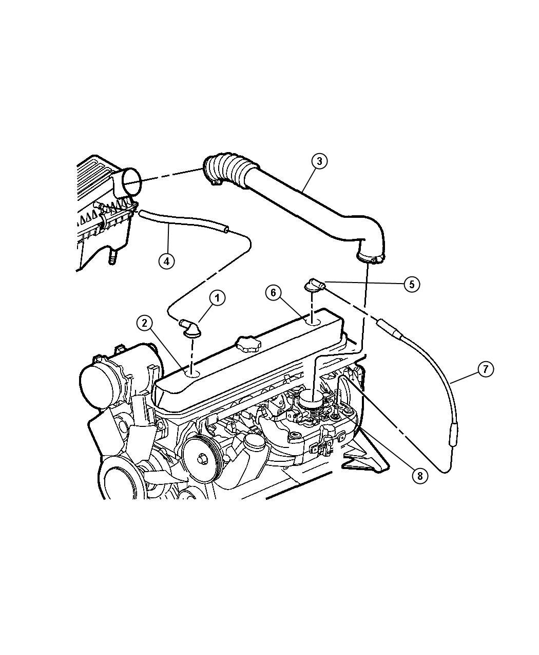 Crankcase Ventilation, 4.0L [Engine - 4.0L Power Tech I-6]. Diagram