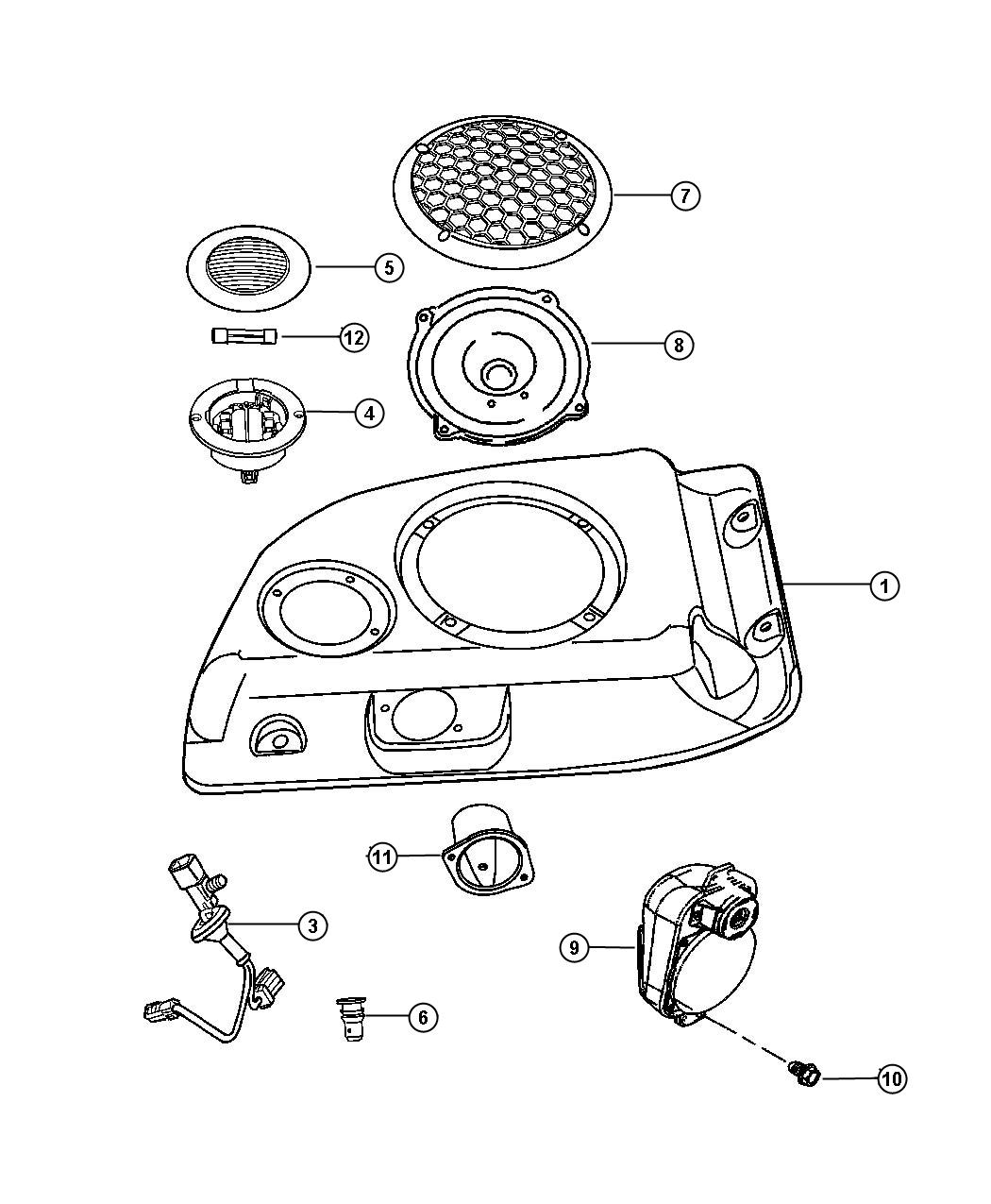 Diagram Speakers. for your 2005 Jeep Wrangler   