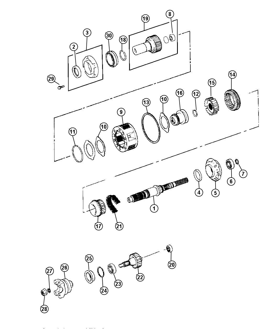 Diagram Gear Train , Command Trac [Command-Trac Part Time 4WD System]. for your Jeep