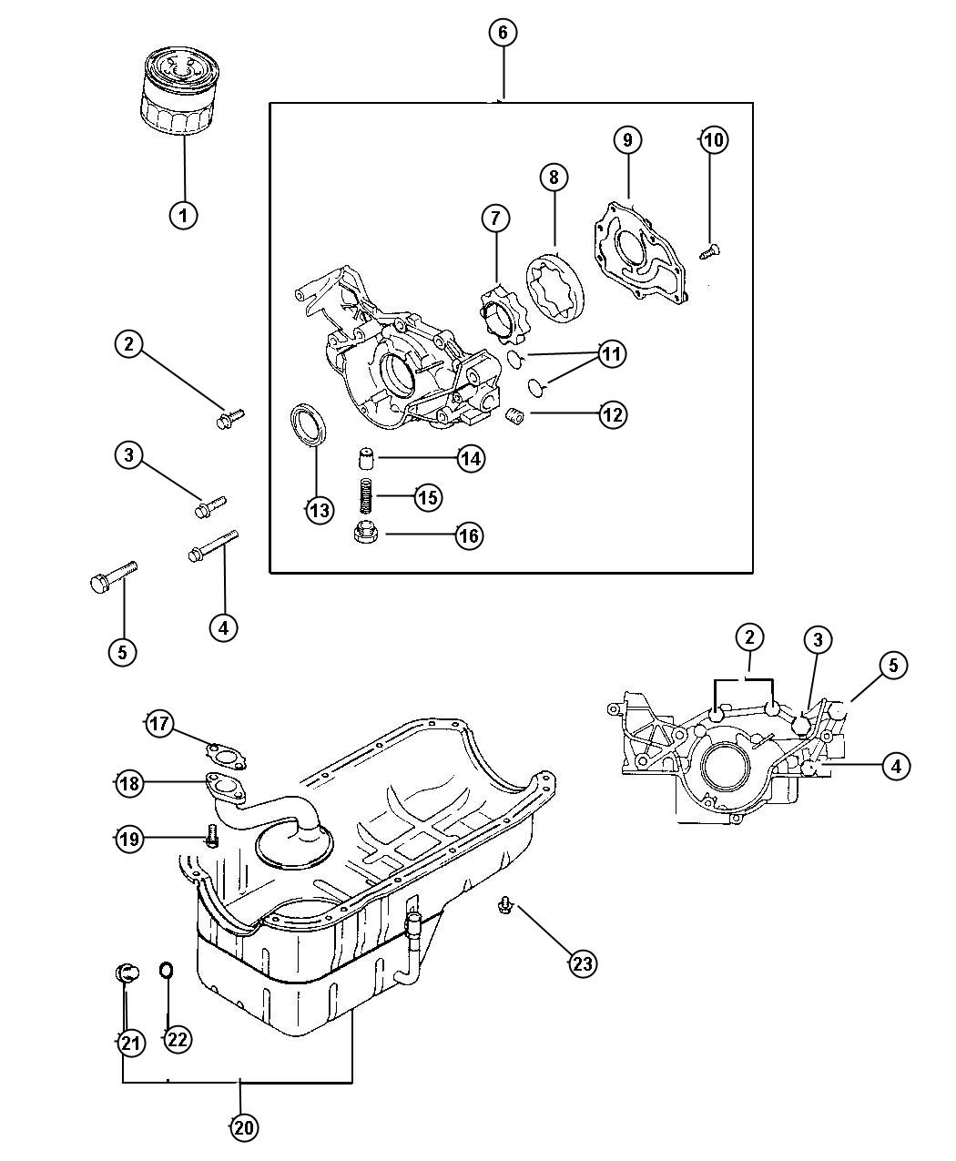 Engine Oiling 2.5L V-6 (EEB). Diagram