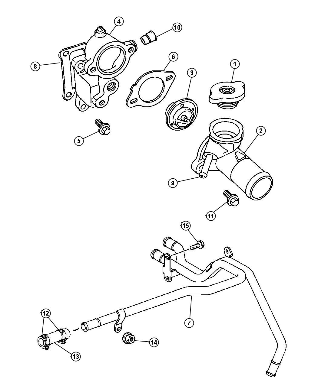 Thermostat and Related Parts. Diagram