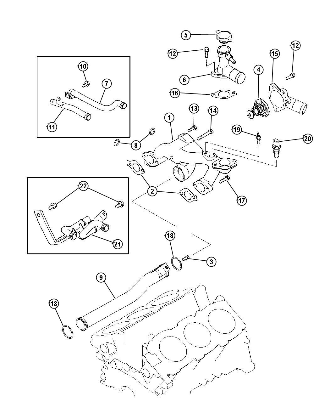 Thermostat and Related Parts. Diagram