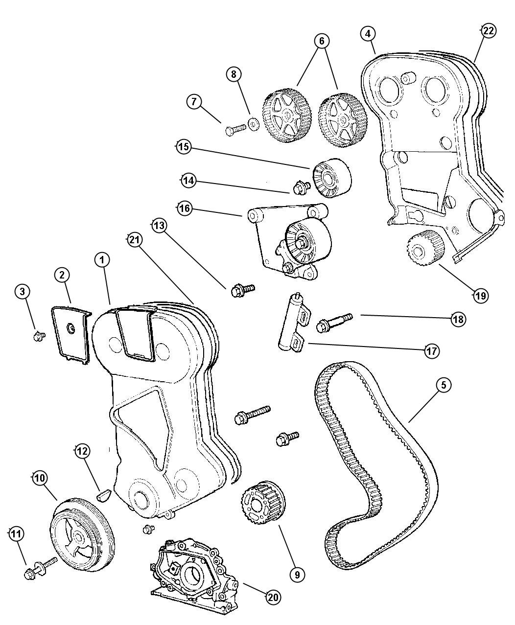 Diagram Timing Belt and Cover. for your Chrysler 300  M