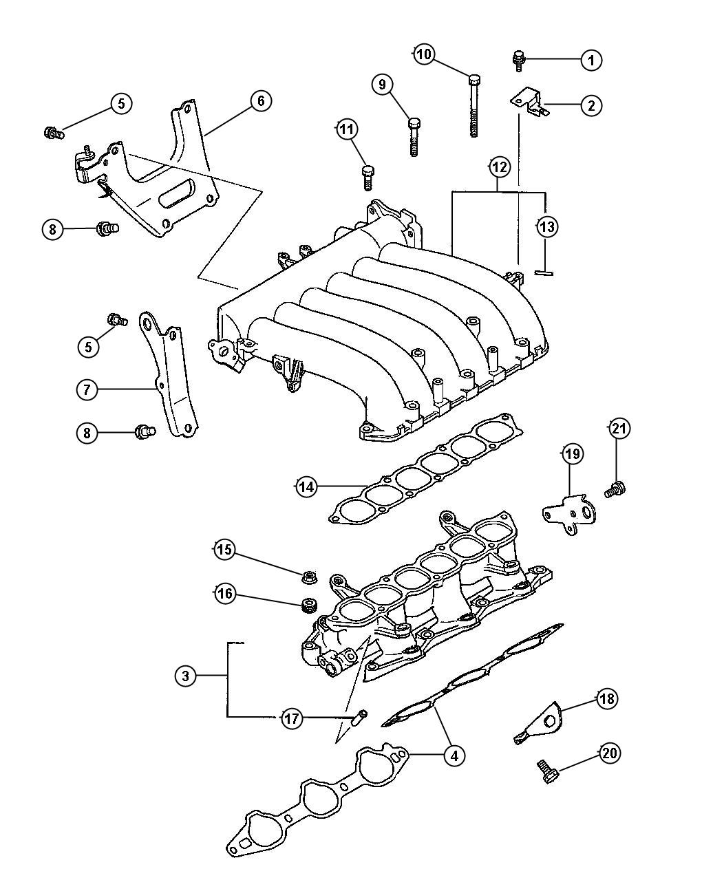 Diagram Manifold, Intake. for your Dodge
