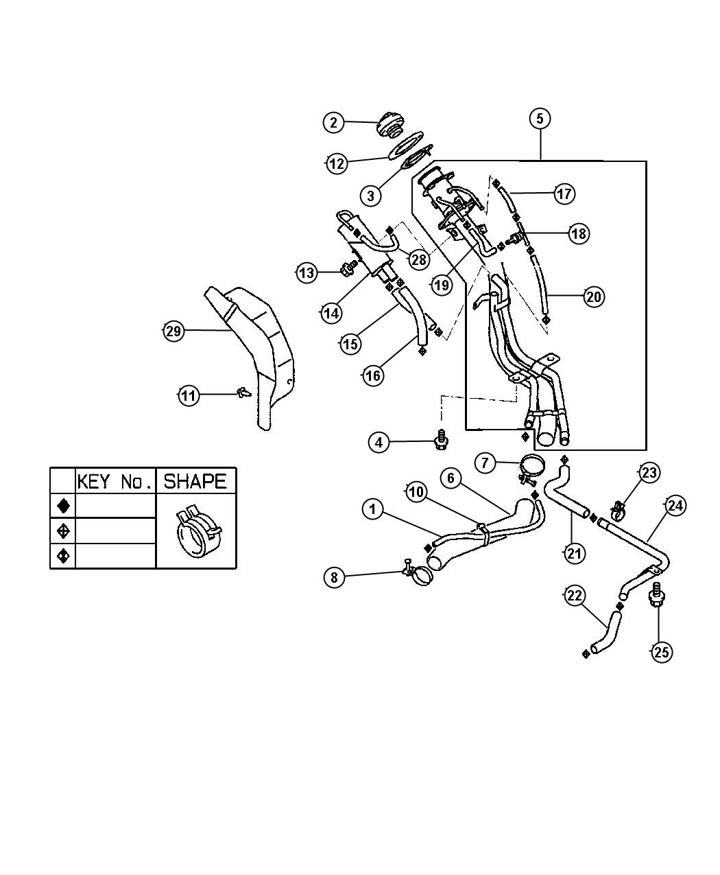 Diagram Fuel Filler Tube. for your Dodge