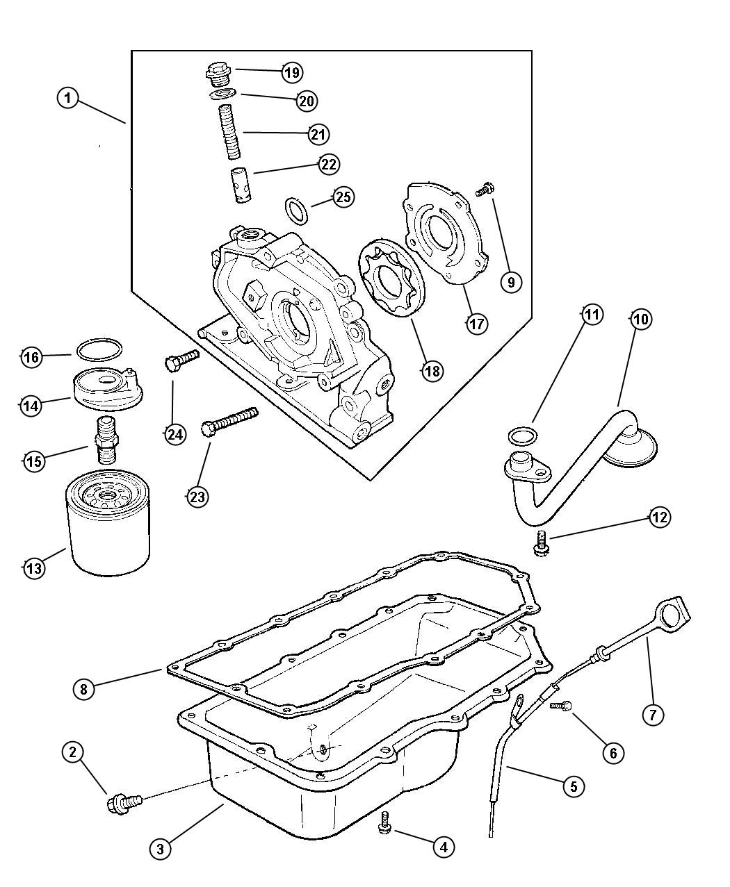 Diagram Engine Oiling. for your 2001 Chrysler 300 M  