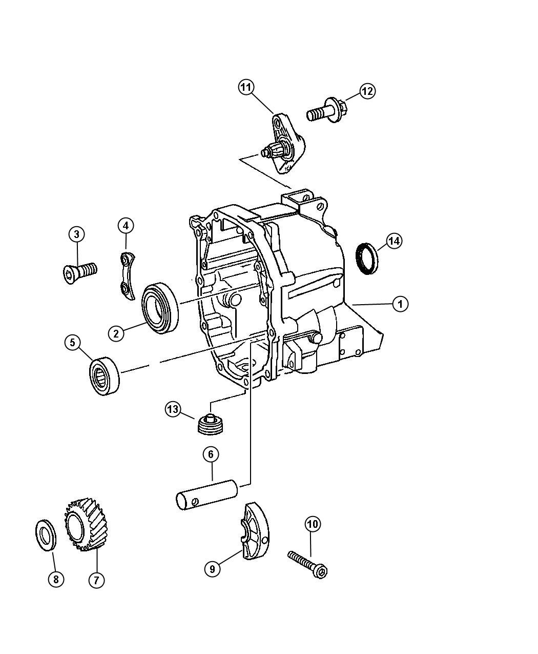 Diagram Rear Case and Related Parts [6-SPEED MANUAL NSG370 TRANSMISSION]. for your Jeep Liberty  