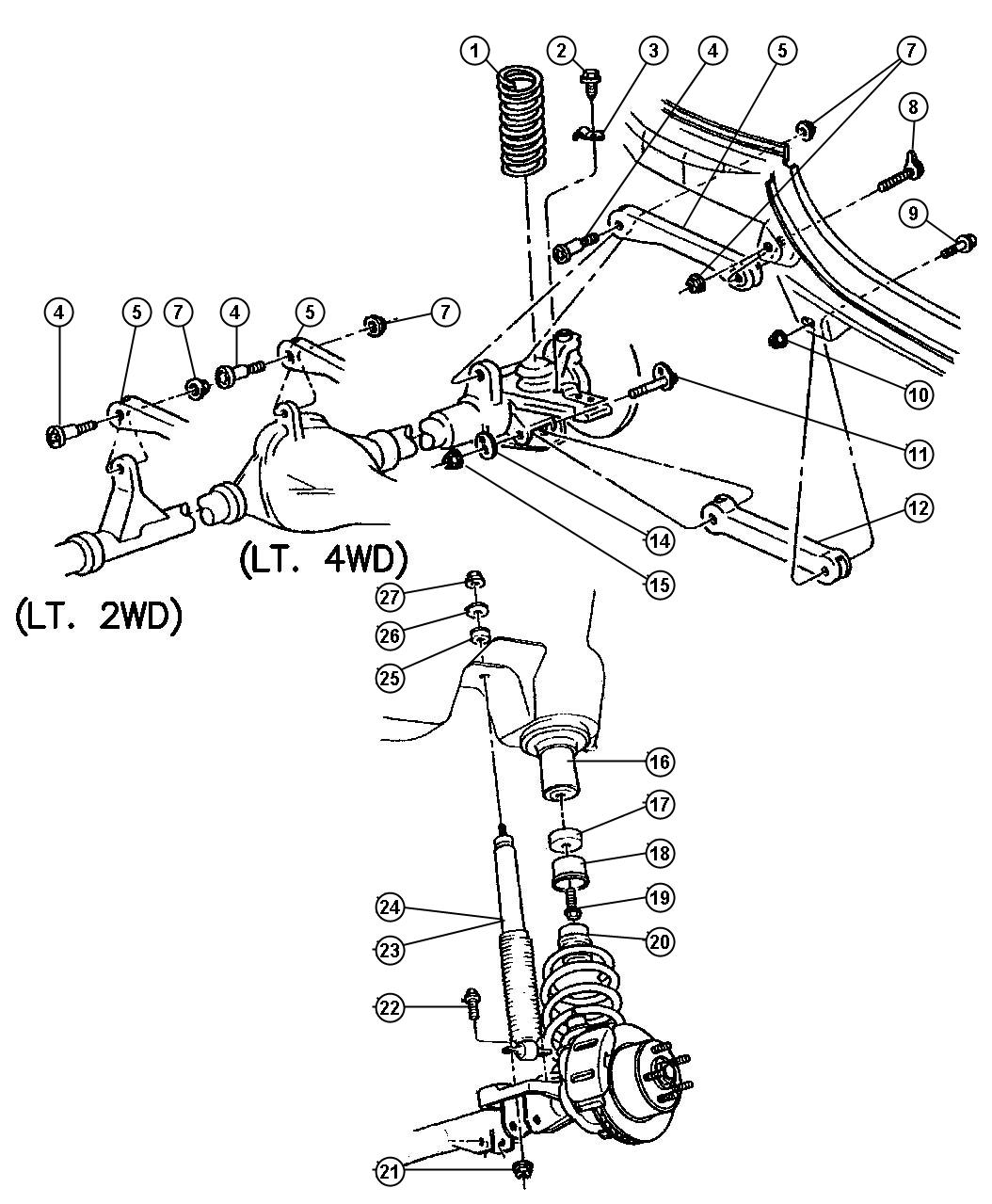 Diagram Suspension,Front,Springs,Shocks,Control Arms. for your 2003 Chrysler 300  M 