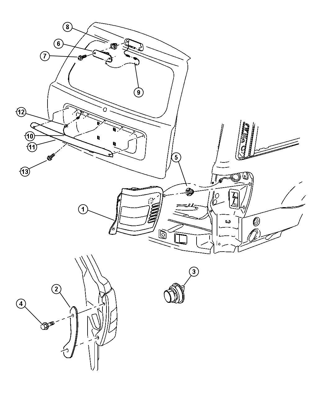 Diagram Lamp - Rear End. for your 2012 Jeep Grand Cherokee   