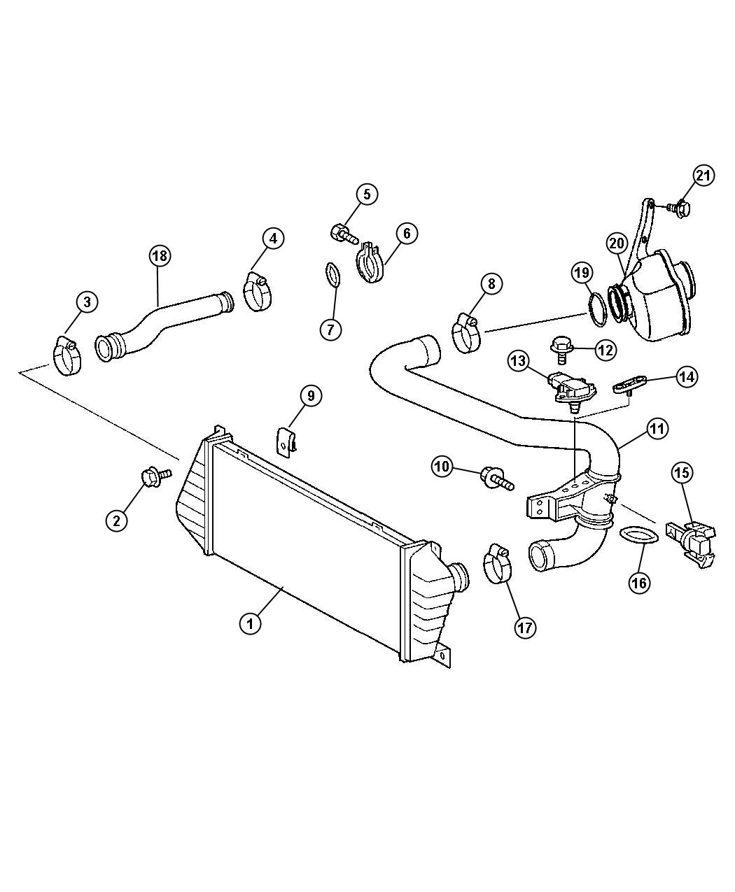 Diagram Charge Air Intercooler. for your 2022 Jeep Grand Cherokee   