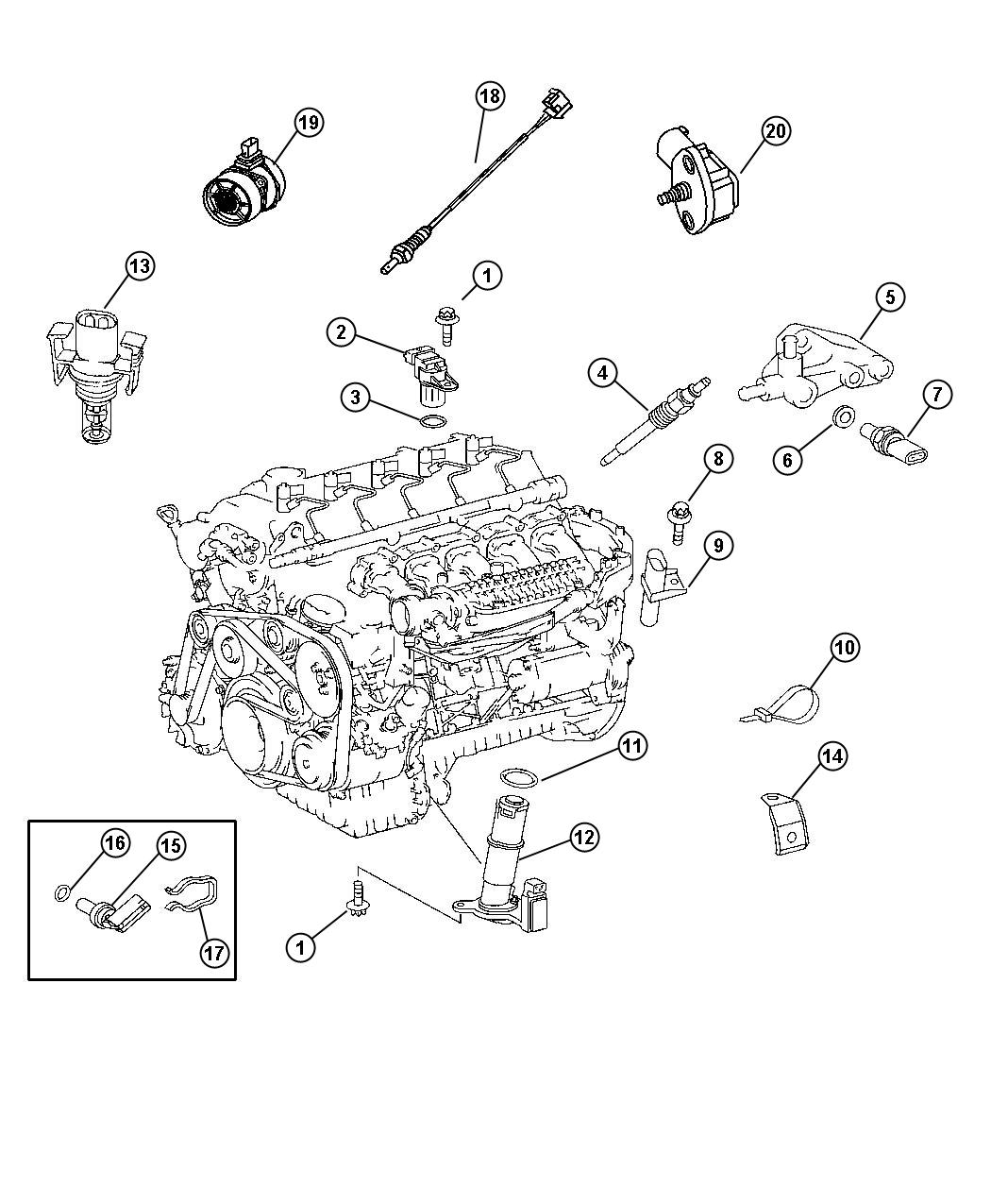 Diagram Sensors Engine. for your 2022 Jeep Grand Cherokee   