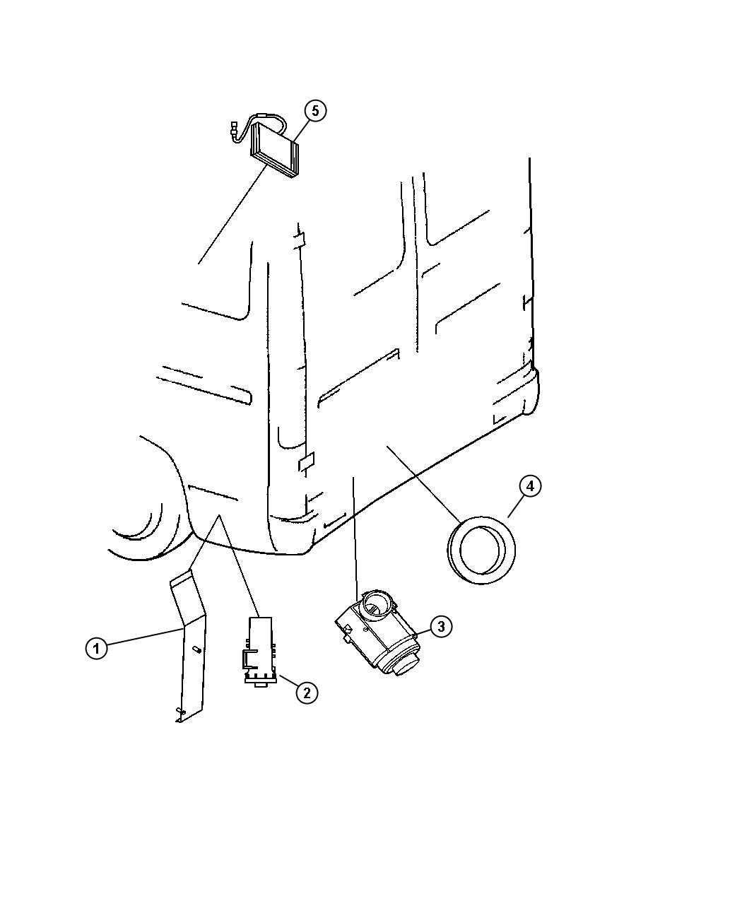 Diagram Park Assist, Back up Detection System. for your Dodge