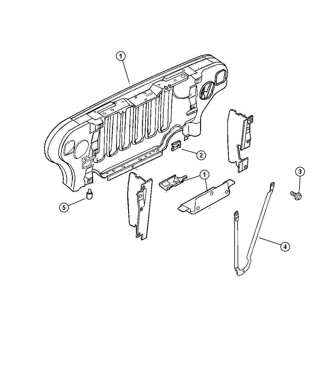 Grille And Related Parts. Diagram