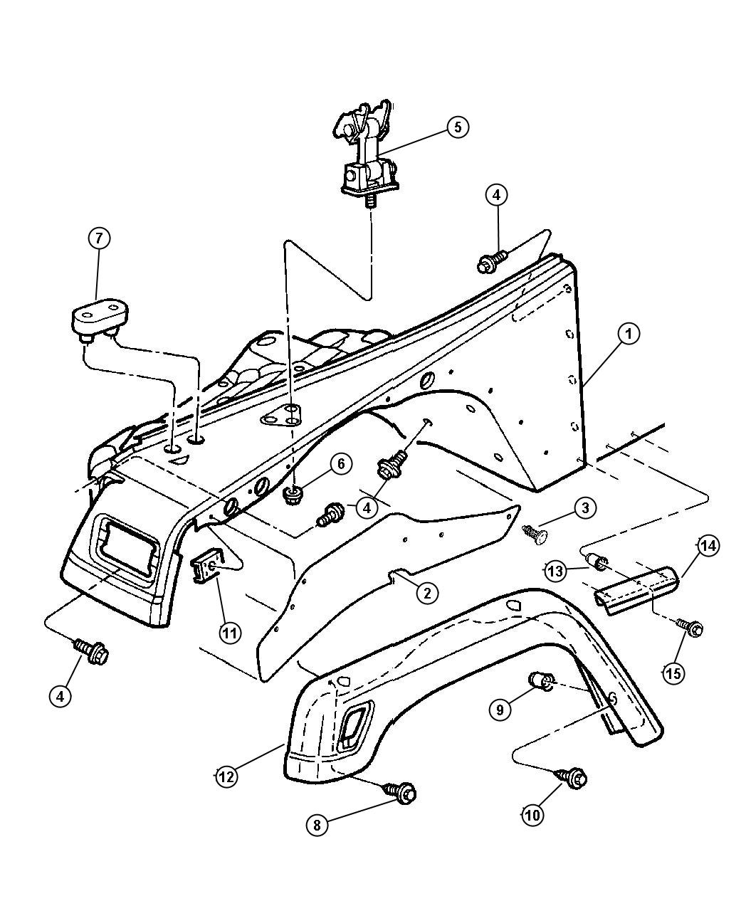 Diagram Fender And Flare, Front. for your Chrysler 300  M