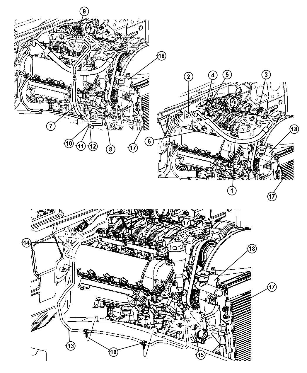 Diagram Plumbing, Air Conditioning 4.7L Engine. for your 2004 Chrysler 300  M 