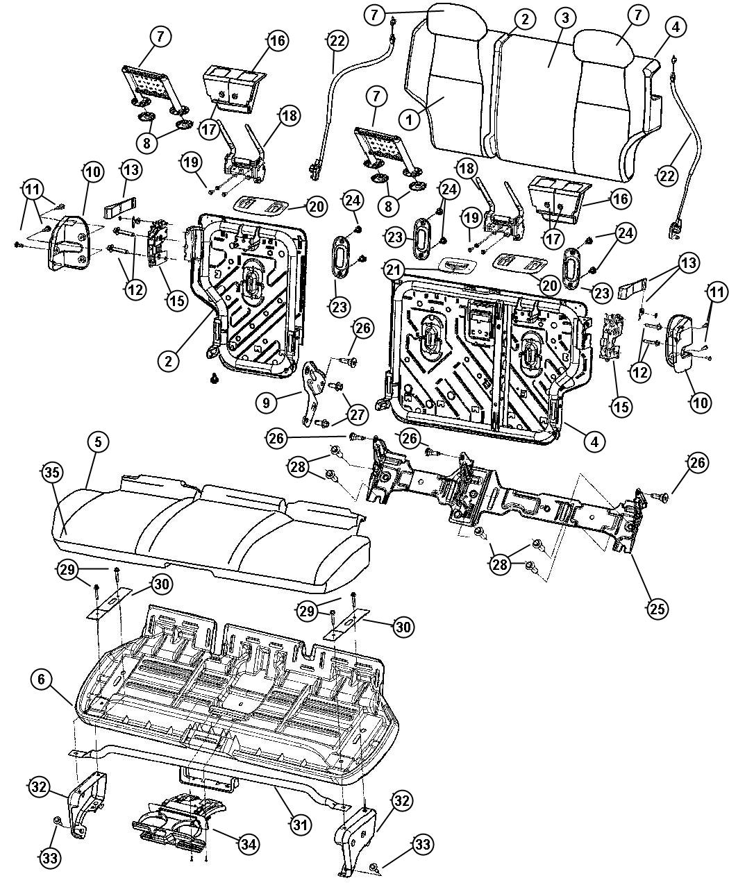 Rear Seat, Trim Code [AL]. Diagram