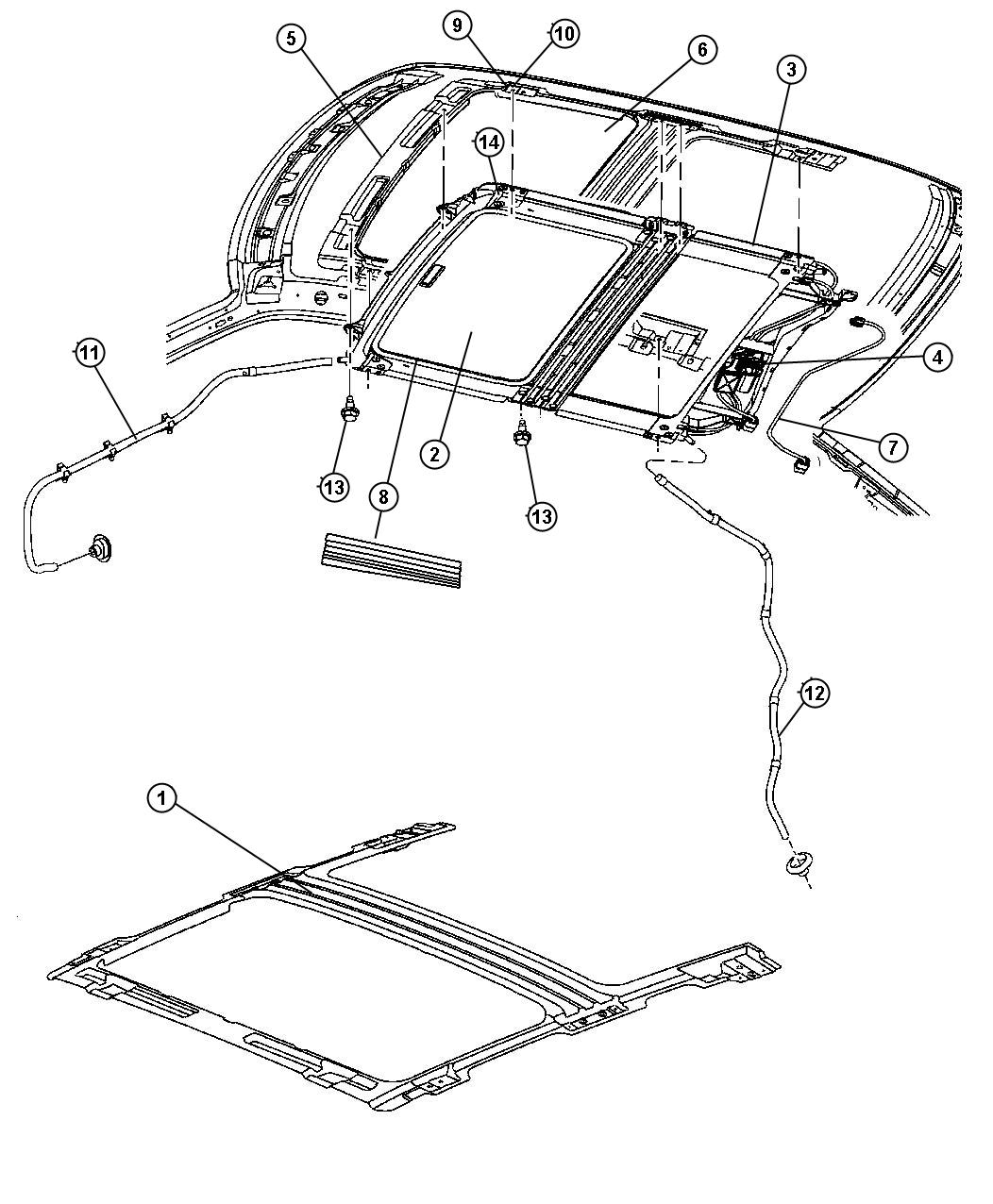 Diagram Sunroof. for your 2002 Chrysler 300  M 