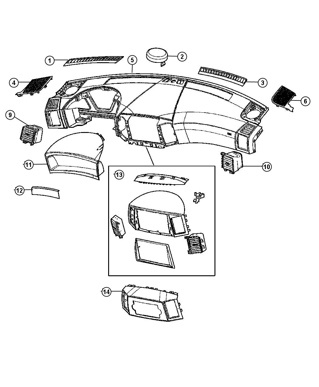 Instrument Panel - Upper. Diagram