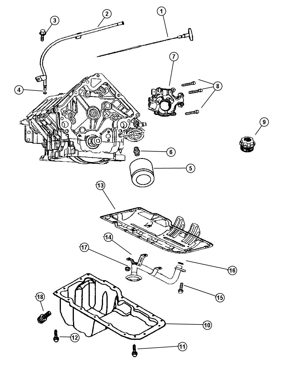 Diagram Engine Oiling 5.7L [5.7L V8 HEMI MDS ENGINE]. for your 2000 Chrysler 300  M 