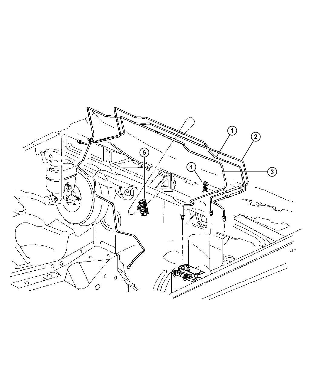 Diagram Brake Lines and Hoses,Right Front. for your Jeep Grand Cherokee  