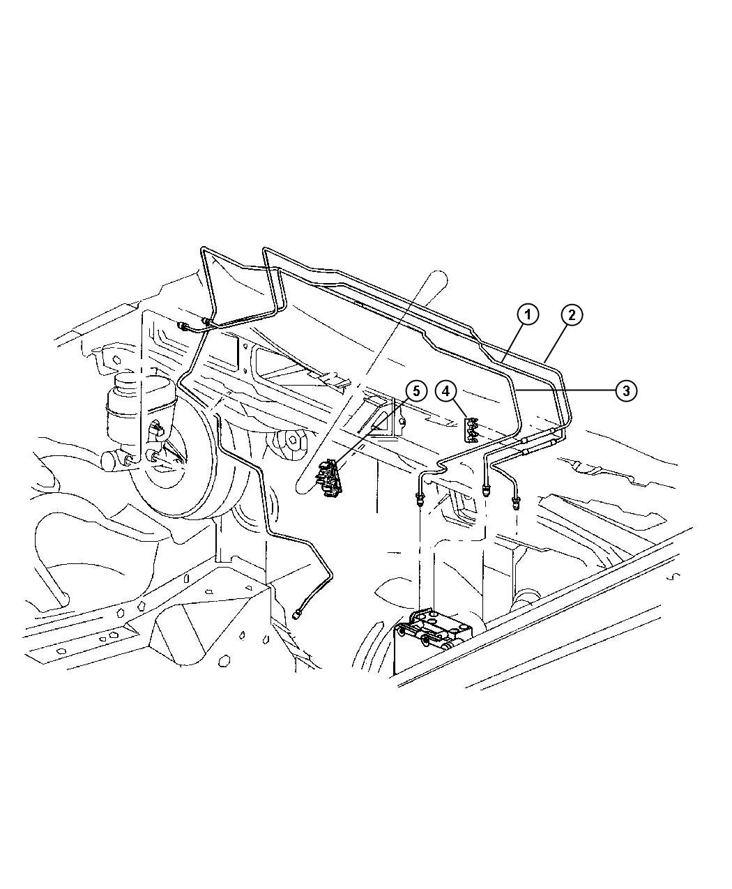 Diagram Lines and Hoses,Right Front. for your Jeep Grand Cherokee  