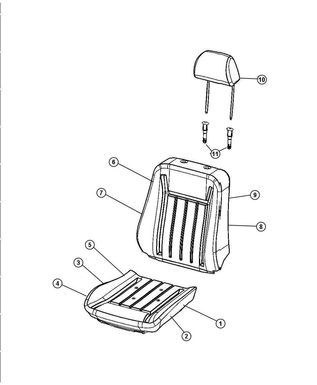 Diagram Seat Front - Trim Code [TL]. for your Chrysler