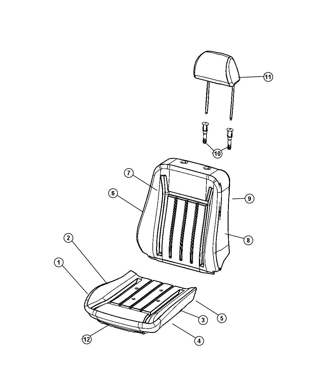 Diagram Seat Front - Trim Code [CL]. for your Dodge