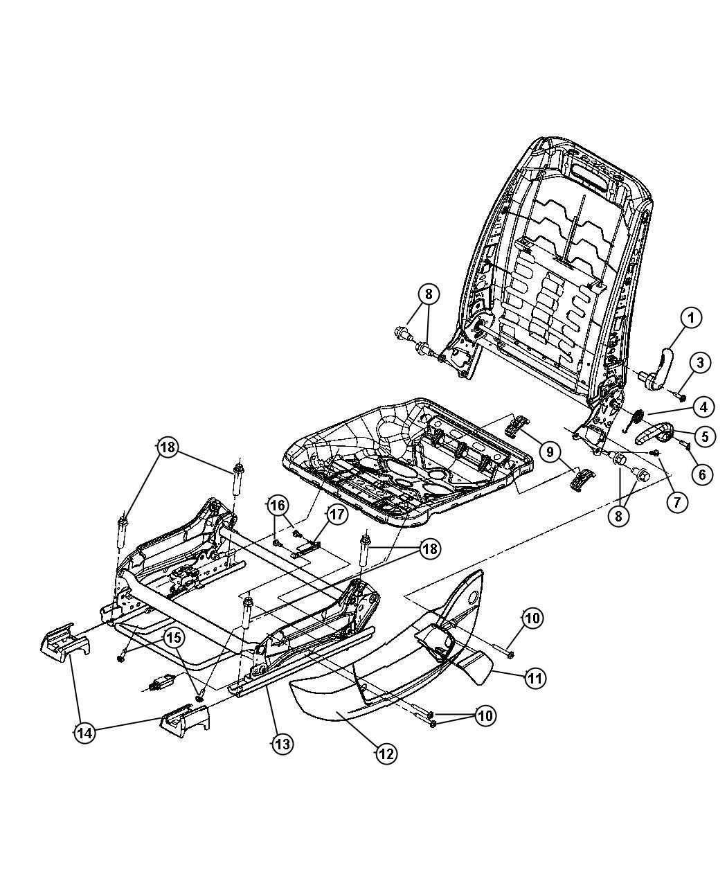 Diagram Seats Attaching Parts Manual Seat. for your Chrysler 300 M 