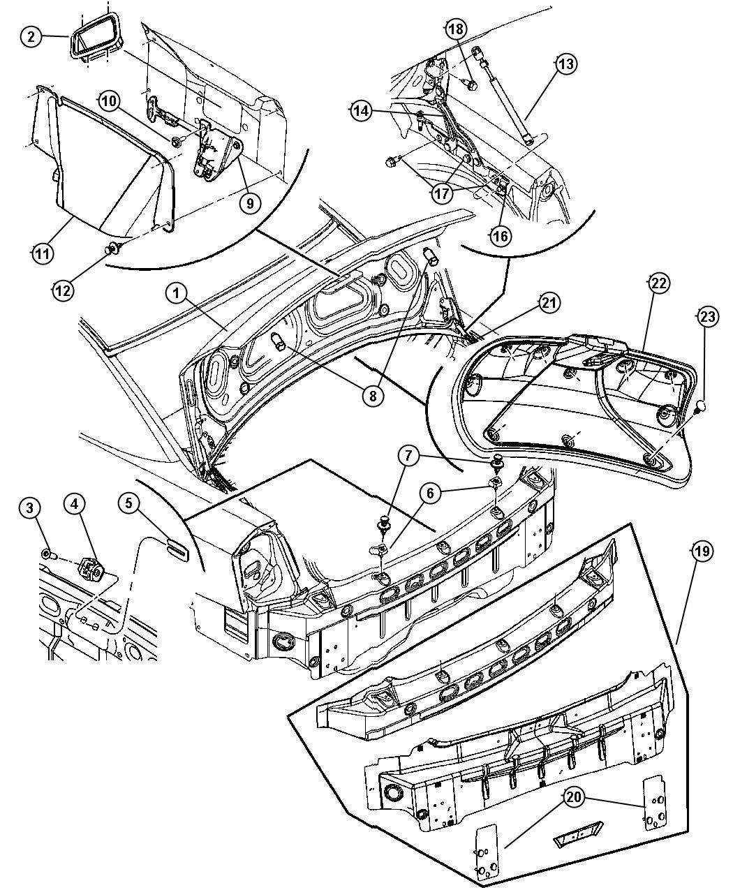 Diagram Deck Lid, Chrysler. for your Dodge