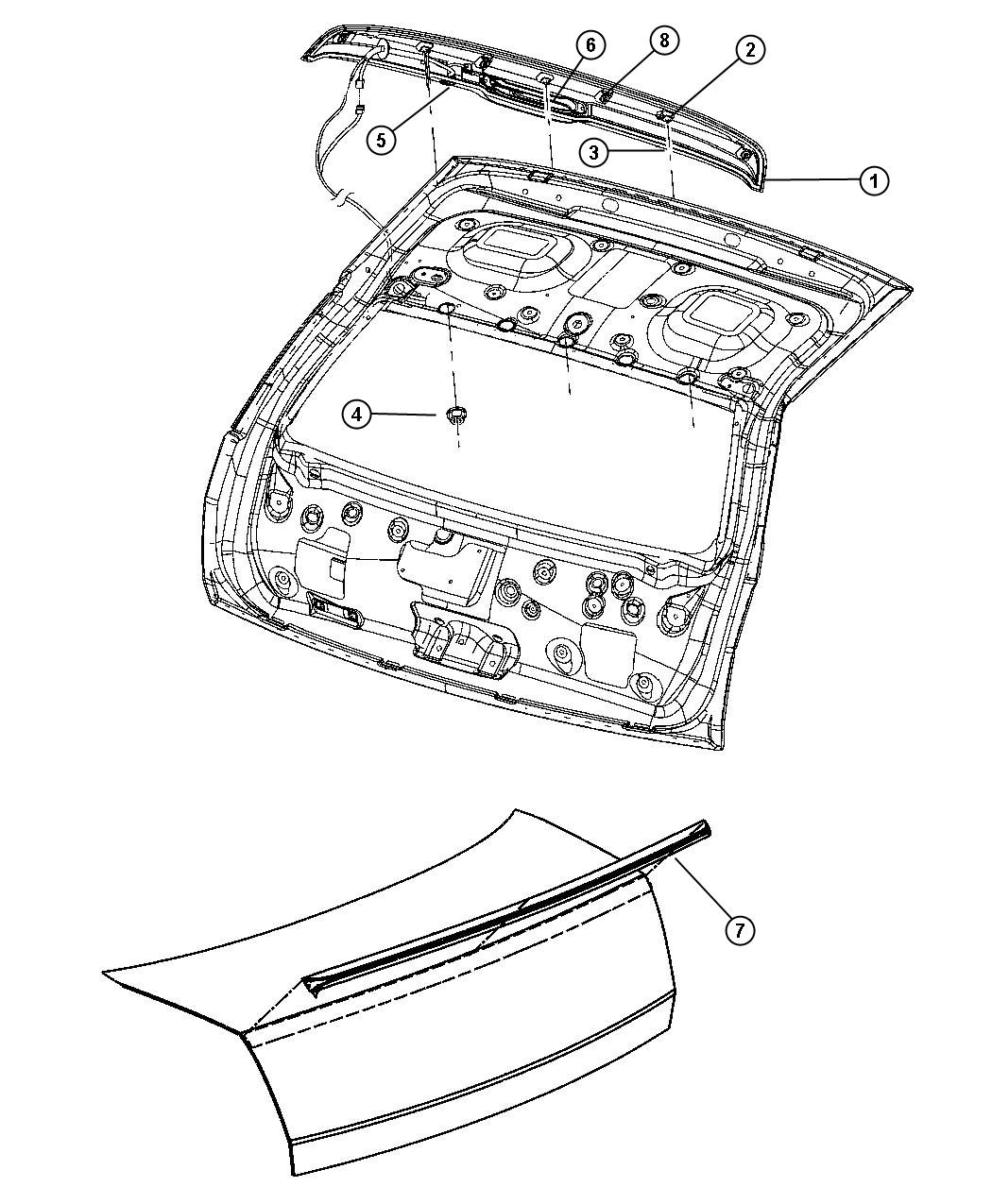 Spoiler - Deck Lid. Diagram