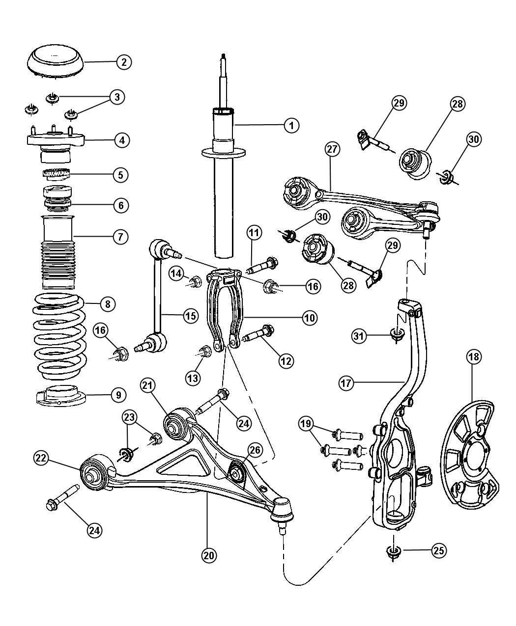 Diagram Suspension, Front-[SUPER TRACK PAK]. for your Dodge