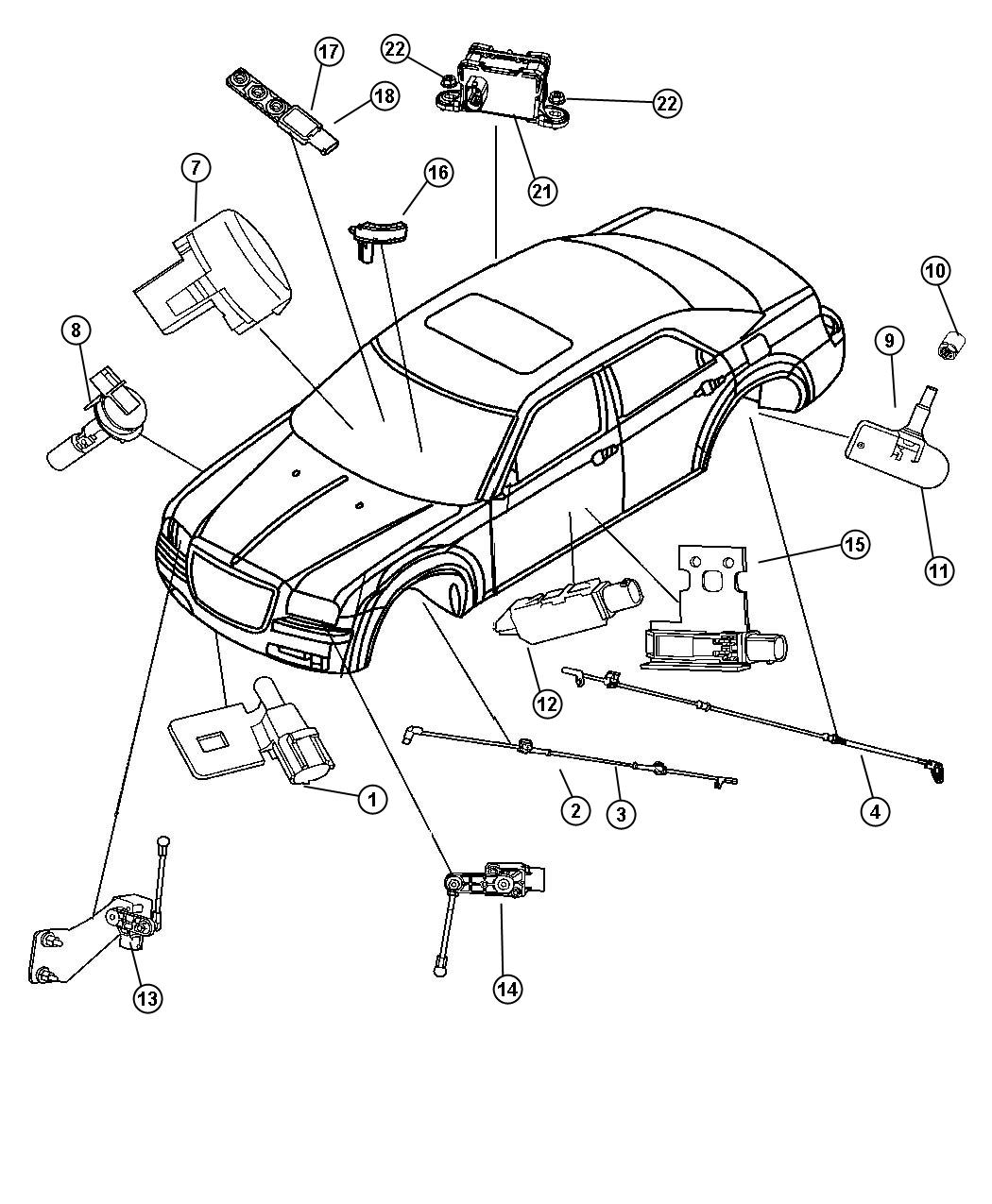 Diagram Sensors - Body. for your Dodge Magnum  