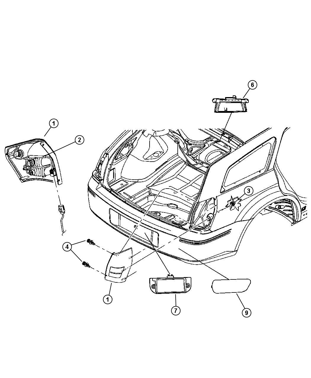 Diagram Lamps Rear (Model-49). for your Chrysler