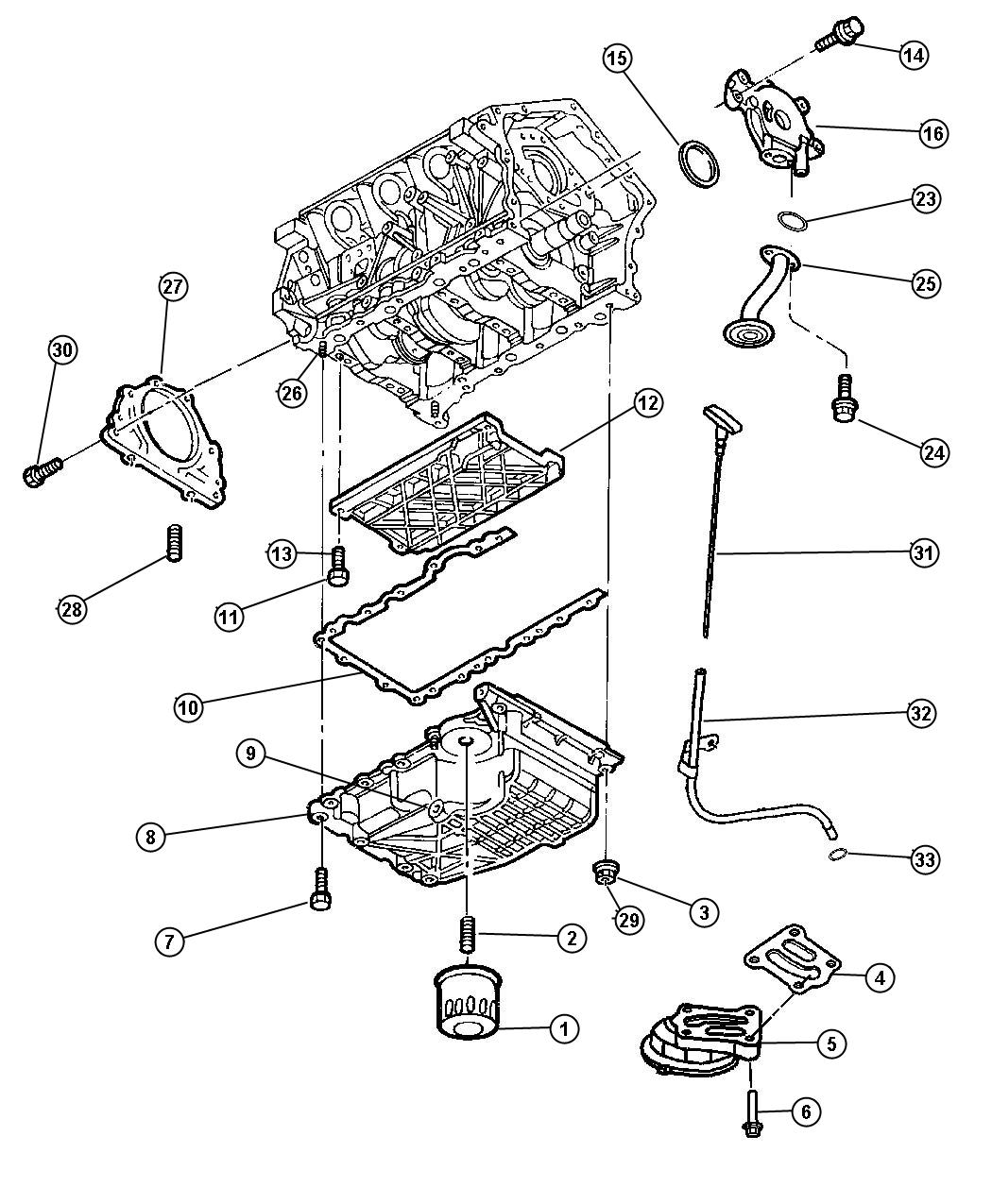 Diagram Engine Oiling 2.7L [2.7L V6 DOHC 24 Valve MPI Engine]. for your Chrysler 300  