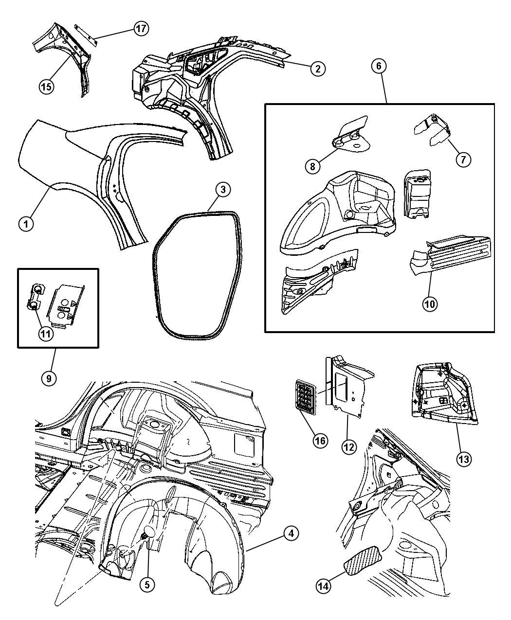 Diagram Quarter Panel, Dodge Charger. for your Dodge Charger  