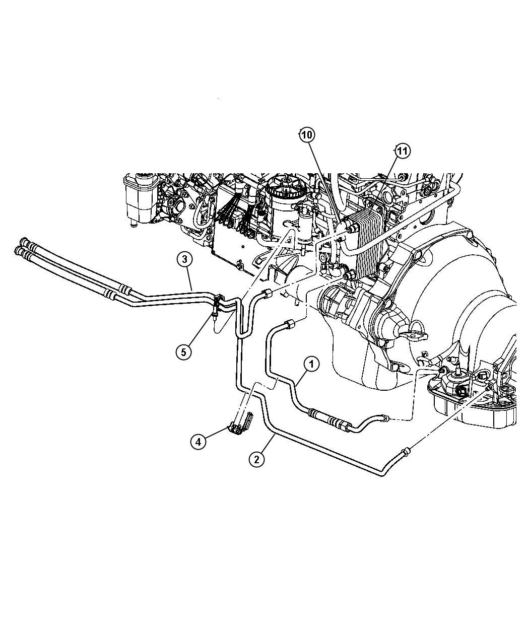 Diagram Oil Cooler And Lines Diesel Engine. for your Dodge Ram 2500  