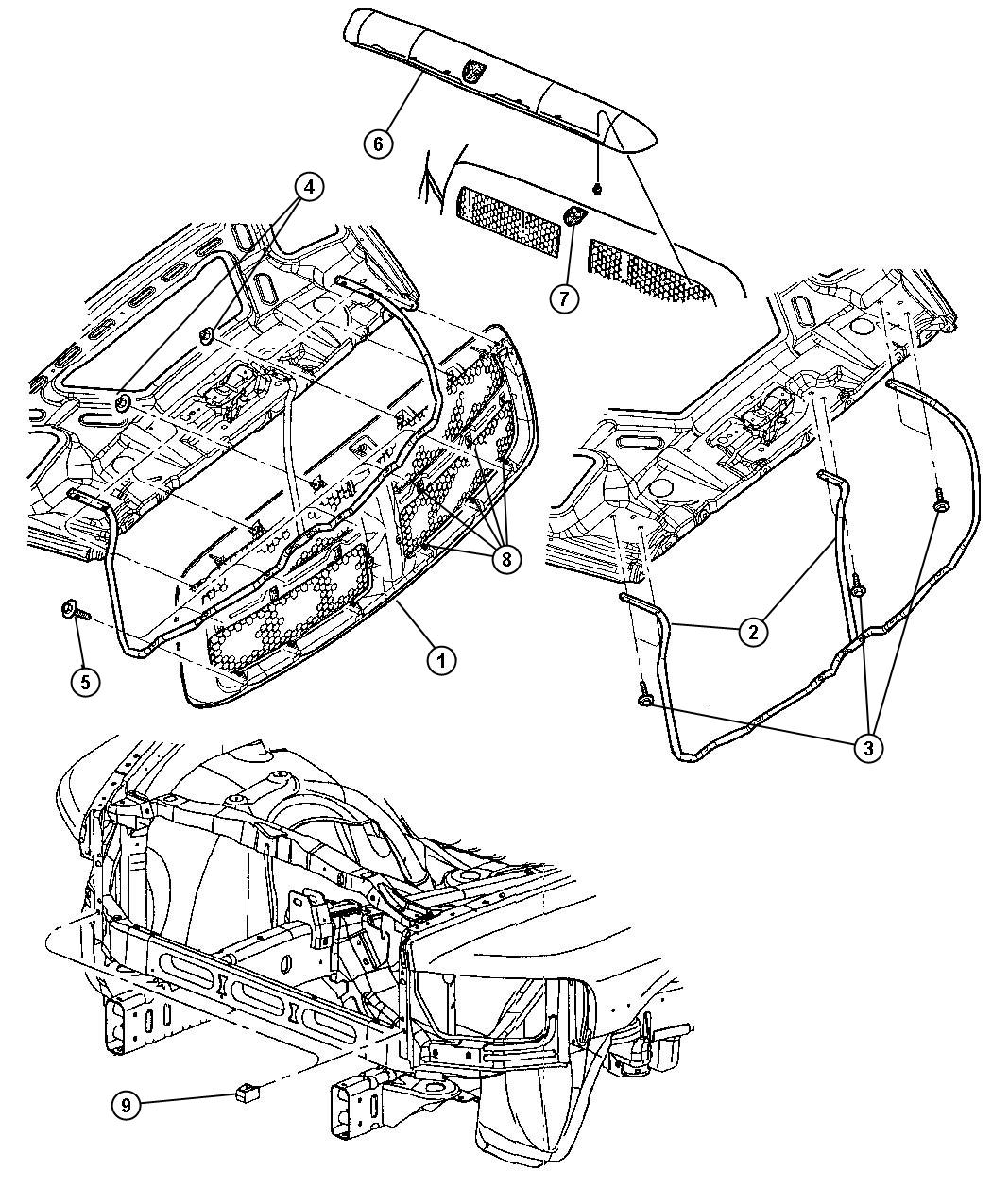 Grille and Related Parts. Diagram