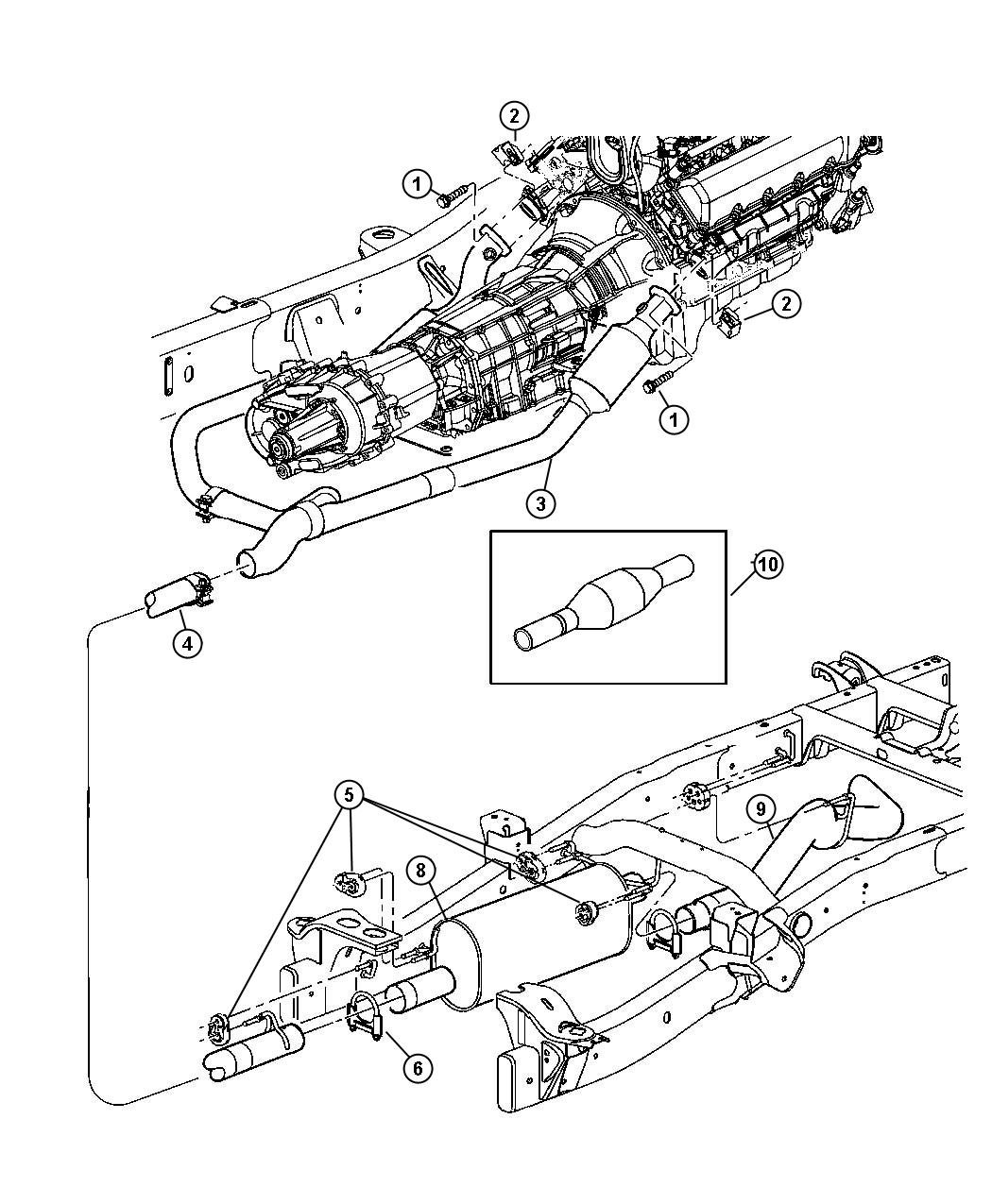 Diagram Exhaust System [[ Hemi "Magnum" 5.7L SMPI V8 Engine]] [5.9L HO Cummins Turbo Diesel Engine]. for your 2000 Dodge Grand Caravan   