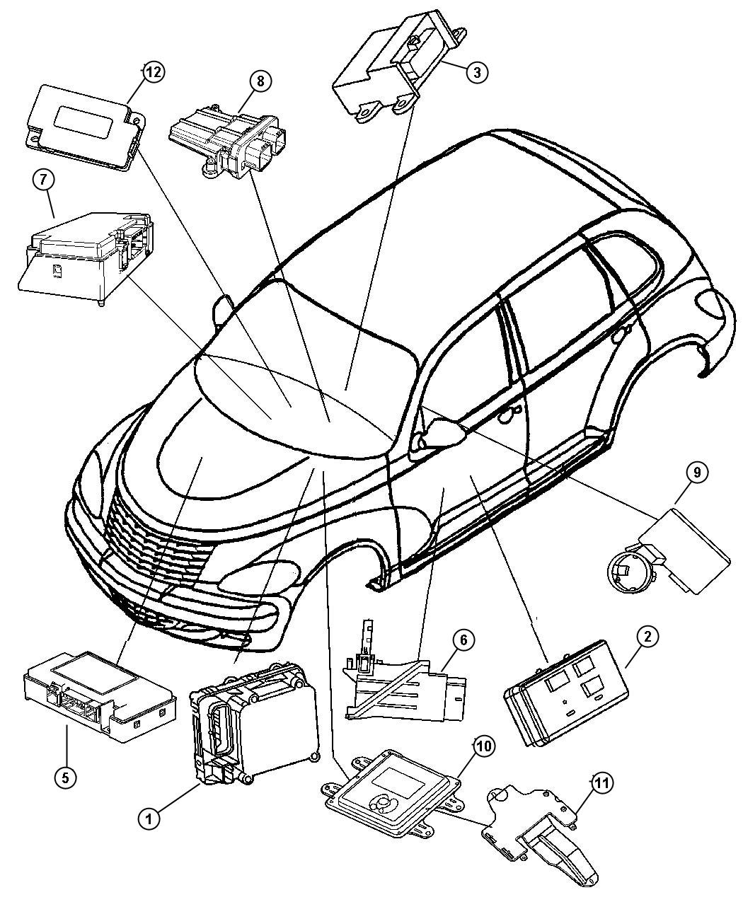 Diagram Modules, Electronic. for your 2002 Chrysler 300 M  