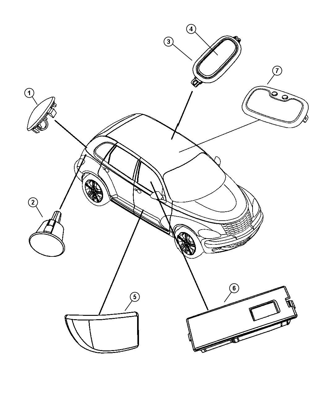 Diagram Lamps, Cargo-Dome-Courtesy-Reading. for your Chrysler 300  M