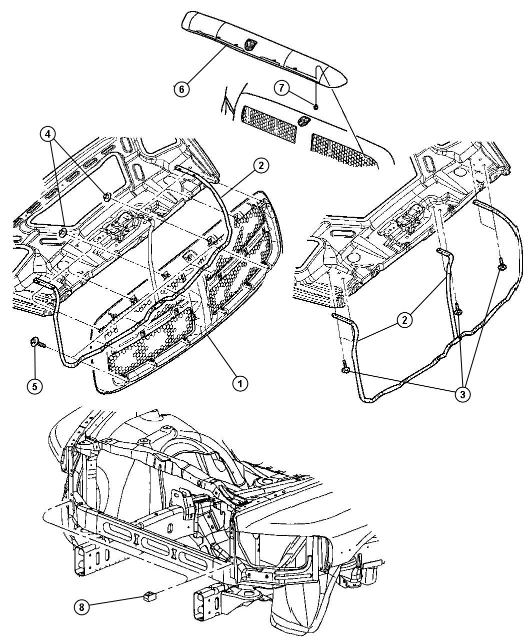 Diagram Grille and Related Parts. for your 1999 Chrysler 300  M 