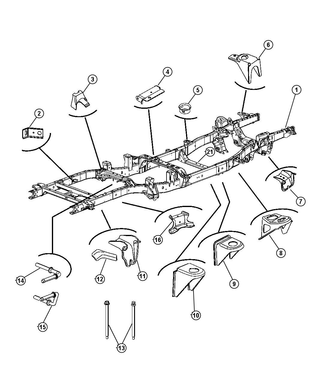 Diagram Frame. for your 1998 Dodge Ram 1500   